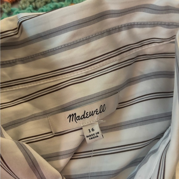 Madewell striped button up western style shirt - Picture 4 of 8